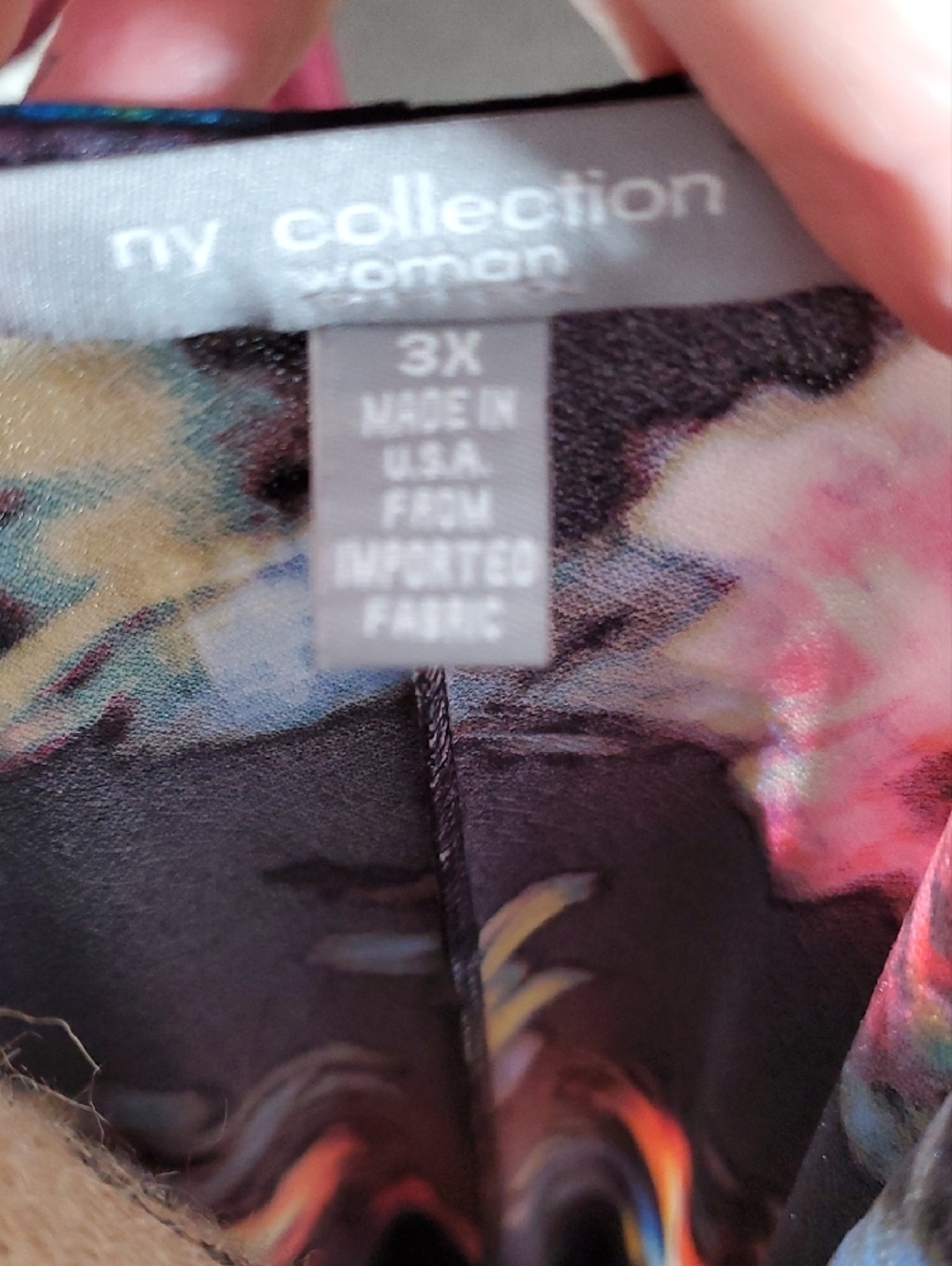 NY Collection Black Midi Dress with Vibrant Floral Print - Picture 6 of 11
